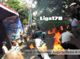 anggota polisi, Cianjur, demonstran, bakar, Liga178 News